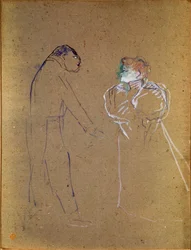Lucien Germain Guitry (1860-1925) és Jeanne Granier. Henri de Toulouse-Lautrec rajza (Toulouse Lautrec