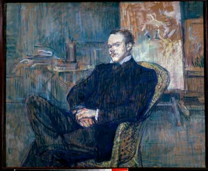 Paul Leclerq (1872-1956) portréja Henri Toulouse Lautrec (1864-1901) Revue Blanche festményének alapítója 1897 V. 0,54x0,97 m Párizs, Muse d