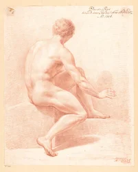 Ülő férfi akt, hátulról nézve (3. díj 1806)