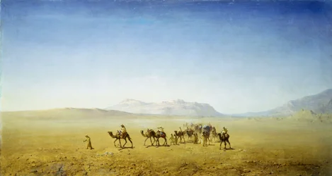 Arab karaván a sivatagban