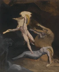 Perseus Slaying the Medusa (olaj- és olajmosás, grafittal, toll és fekete tintával, barna színű papírra, törtfehér japán papírra fektetve)