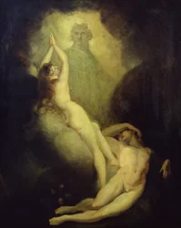 Éva teremtése Miltonból, az Elveszett Paradicsom VIII. (olaj, vászon)