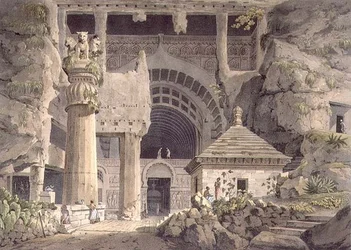Ősi ásatások Carliban, XIV. tábla, vésette Daniel Havell (1785-1826) 1809 (metszet)