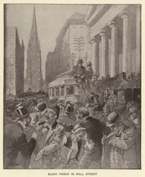 Fekete péntek a Wall Streeten (litho)