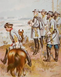 Robert E. Lee tábornok (1807-70) a fredericksburgi csatában, 1862. december 13.