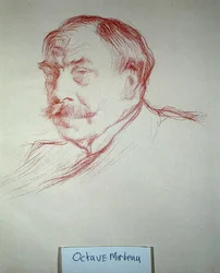 Octave Mirbeau (1848-1917) 1901 (piros kréta papíron)