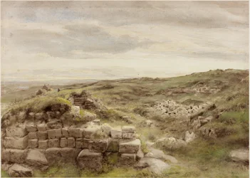 Tanyák, 1848 körül (ceruza és akvarell papíron)
