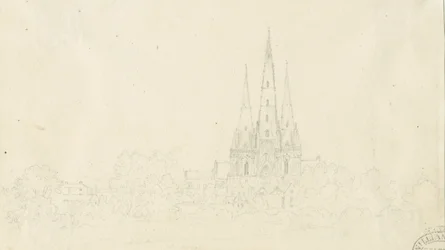 Lichfield katedrális – East View: ceruzarajz, nd [?XIX. század]