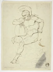 Ülő harcos (recto); lépegető harcos (verso)