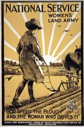 Nemzeti Szolgálat, Női Földművelő Hadsereg, Isten óvja az ekét és az asszonyt, aki vezeti, kiadva Londonban, 1917 körül