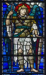 Buckland, St Mary, Lowndes & Drury, Henry Holiday, Szent Mihály arkangyal, 1918