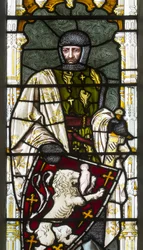 Cambridge, Trinity College, Heaton Butler & Bayne, Henry Holiday, Simon de Montfort, 1870, Carl Almquist átdolgozása.