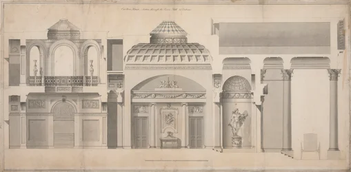 Carlton House, Pall Mall, London: A Portico, Hall and Tribune szakasza