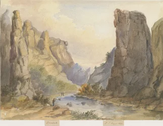 Dovedale - tájkép: akvarell, 1844