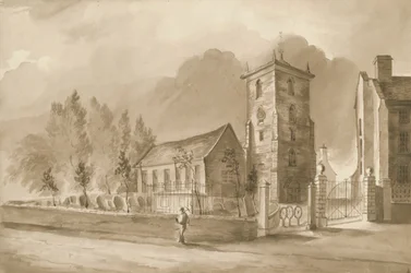 Willenhall templom: szépia rajz, nd [1844] (rajz)