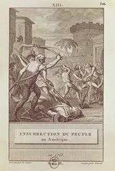 Az amerikai nép felkelése 1768-ban, David által metszett