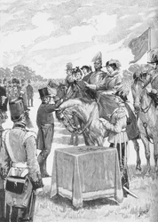 A királynő elnököl a Victoria-kereszt első kiosztásán, 1890