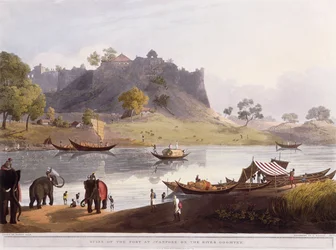 Juanpore kikötőjének romjai a Goomtee folyón, 1824