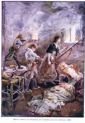 Madeleine de Vercheres és testvérei hősies védelme 1692, 1920 körül