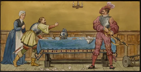 The Soldier, Shakespeares Seven Ages illusztrációját ábrázoló emléktábla, Minton ware, Staffordshire, 1874 (zománcozott cserépedény)