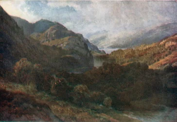A Loch Katrine kiáradása, Perthshire (színes litográfia)