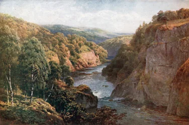 The River Glass Beauty közelében, Inverness-Shire (színes litográfia)