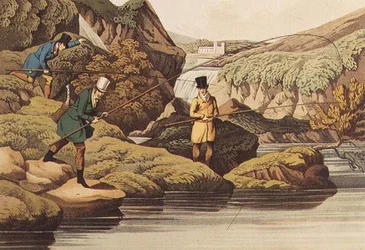 Lazachalászat, I. CLark auqatinte, pub. Írta: Thomas McLean, 1820 (akvatinta)