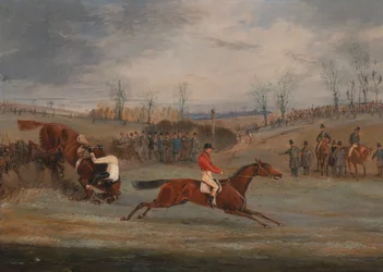 Jelenetek egy akadályversenyből: a cél közelében, kb. 1845.