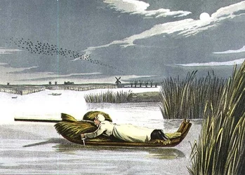 Szánkózás: Working up to a Wake, aquatint by I. Clark, pub. írta Thomas McLean