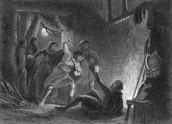 Desmond grófjának halála, Thomas Wright „Írország története” című művéből, 1854 körül megjelent