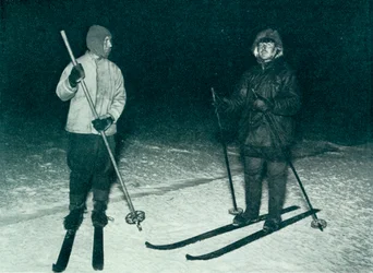 Oates and Meares Out Ski-In the Night, c1911, 1913