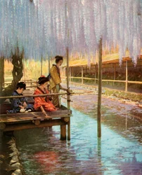 A Purple Wistarias alatt, 1910.