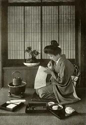 Levél írása, 1910.