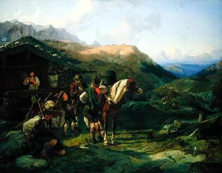 Indulás az alpesi legelőről, 1832