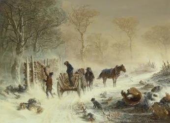 Fa betöltése a hóban, 1858