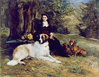 Lány kutyával, 1884