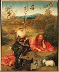 Keresztelő Szent János meditációban (olaj, fa)