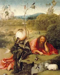 „" Keresztelő Szent János szundikált a természetben" Hieronymus Van Aeken (Aken) festménye szerint Jerome Bosch (1450-1516) 1504-1505 Madrid. Lazaro Galdiano Alapítvány