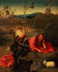Keresztelő Szent János meditációban (olaj, tábla)