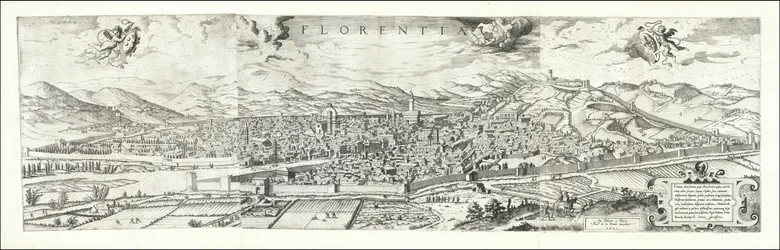 Firenze 1557-es látképe Hieronymus Cocktól, 1601-ben kiadta Paul van der Houve