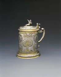 Tankard, Danzig, 1700 körül (aranyozott ezüst csomag)