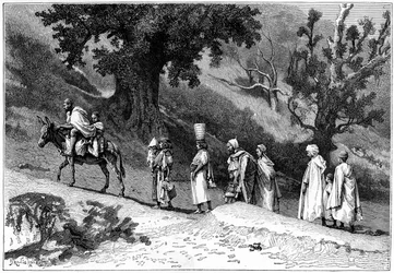 Kabil családi csoport utazás, Algéria, 1890