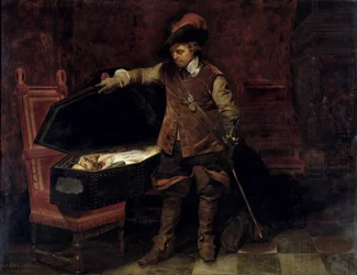 Oliver Cromwell (1599-1658) I. Károly koporsójának kinyitása (1600-49) 1831 (olaj, vászon)