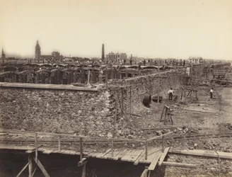 Montrouge víztározó, felső medence, jobb oldali Montrouge víztározó, Felső medence..., c. 1870.