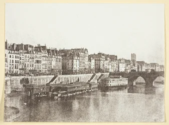 A Pont-Neuf, a rakpartok, az "A la Samaritaine" fürdő és a Tour St Jacques