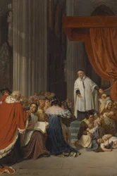 Saint Vincent de Paul prédikál XIII. Lajos udvarában az elhagyott gyermekek nevében, 1823