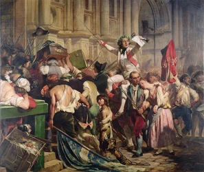 A Bastille elfoglalói a Hôtel de Ville előtt 1789-ben, 1839
