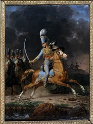 de Hussard ezredes 1815-1816 körül. Lecomte 1816-os festménye. „A tegnap katonái” gyűjtemény. Párizs