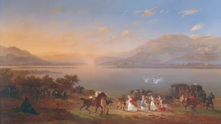 Josephine császárné (1763-1814) meglátogatni Napóleont (1769-1821) Olaszországban, a Garda-tó partján