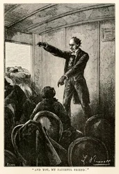 És te, hűséges barátom, Jules Verne (1828-1905) nyolcvan nap alatt a világ körül című művéből, amelyet Louis metszett, 1873